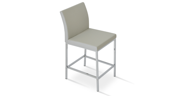 Aria Counter and Bar Stools - Chrome or Black Powder-coated Base - Parliament Interiors